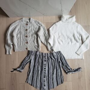 Elegant Cream Cable Knit Cardigan